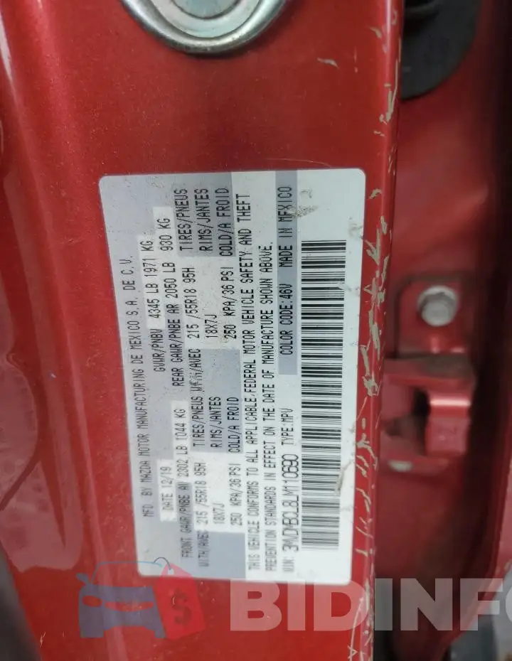 3MVDMBCL8LM110690 Photo# 12