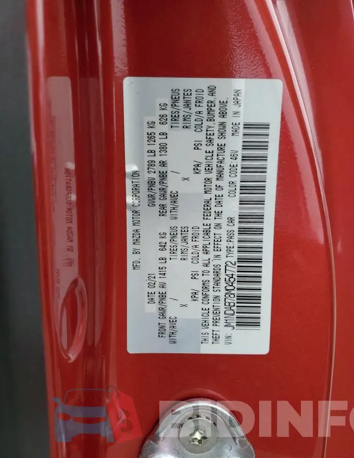 JM1NDAB78M0454772 Photo# 12