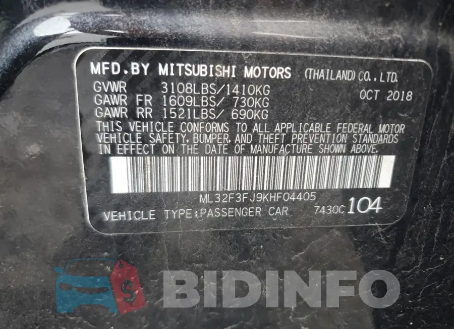 ML32F3FJ9KHF04405 Photo# 13