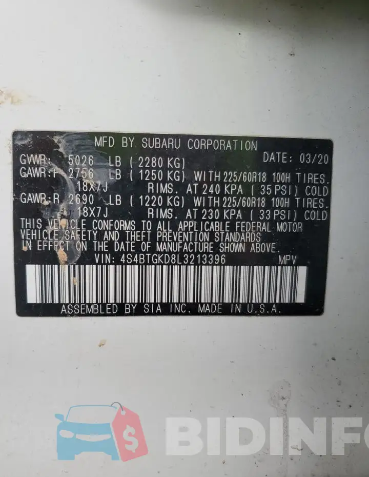 4S4BTGKD8L3213396 Photo# 14
