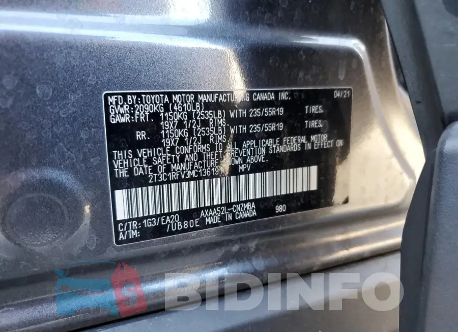 2T3C1RFV3MC136191 Photo# 12