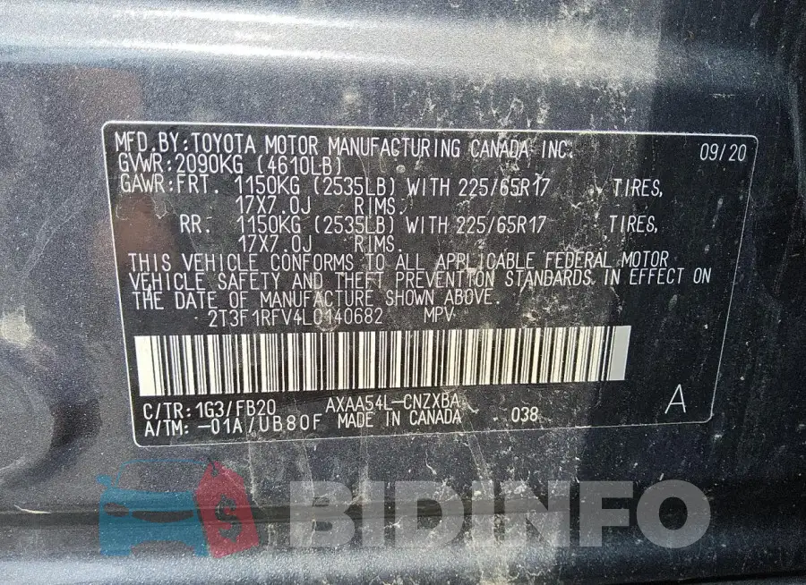 2T3F1RFV4LC140682 Photo# 13