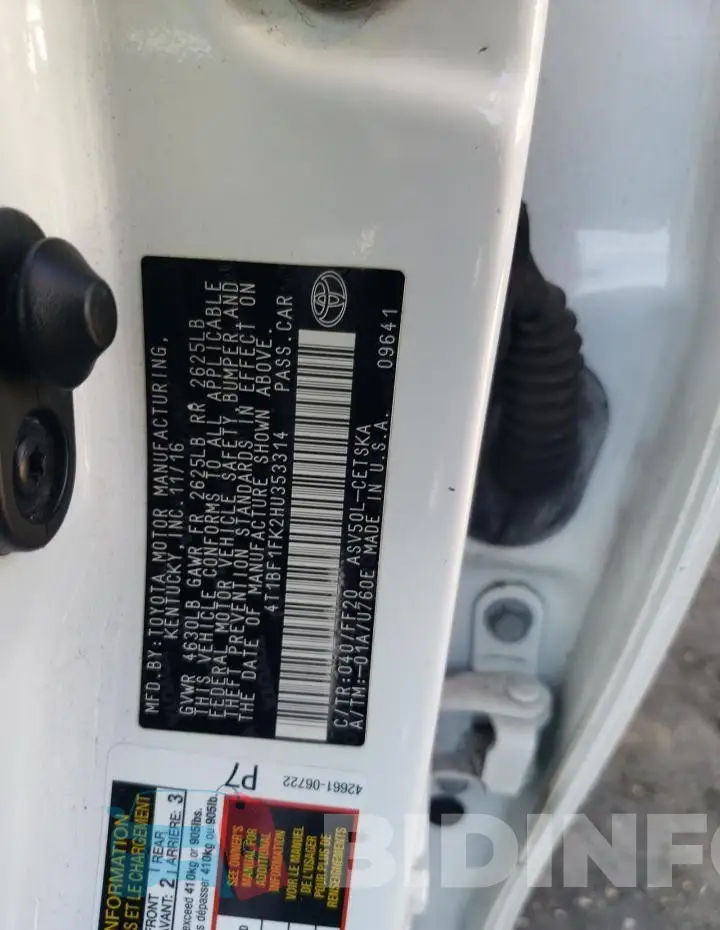 4T1BF1FK2HU353314 Photo# 12