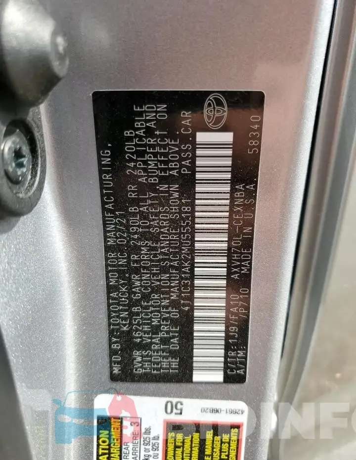 4T1C31AK2MU555181 Photo# 12