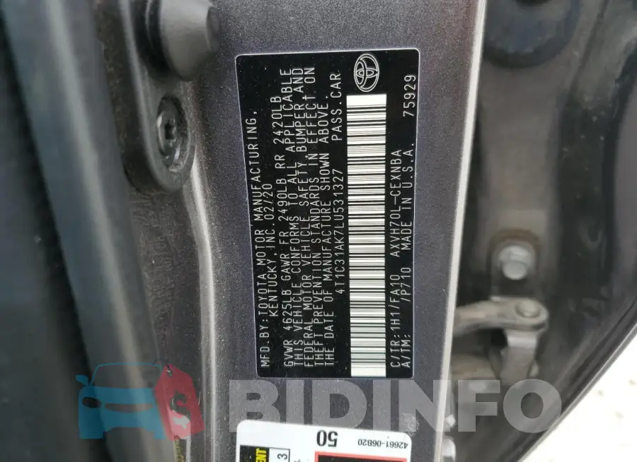 4T1C31AK7LU531327 Photo# 12