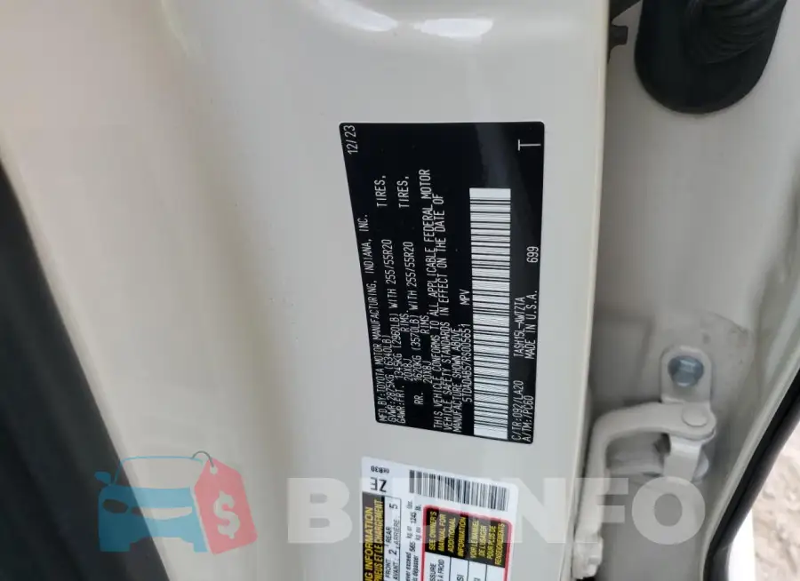 5TDADAB57RS005651 Photo# 13