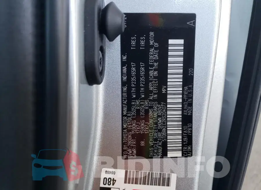 5TDBRKEC2RS204077 Photo# 13