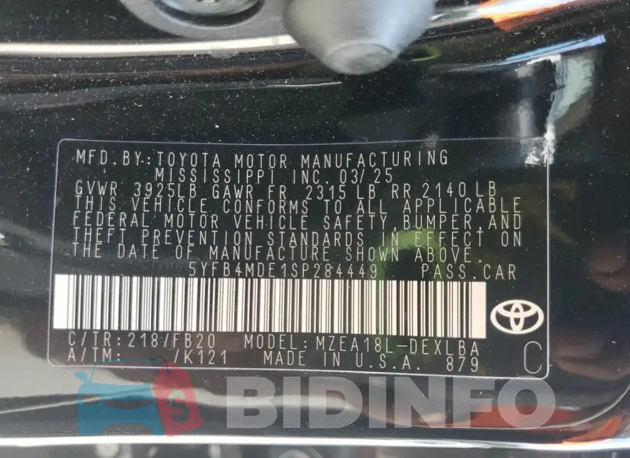 5YFB4MDE1SP284449 Photo# 12
