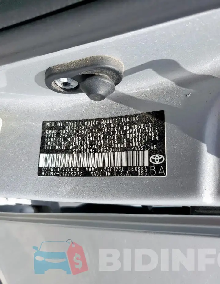 5YFBURHE3HP639704 Photo# 13
