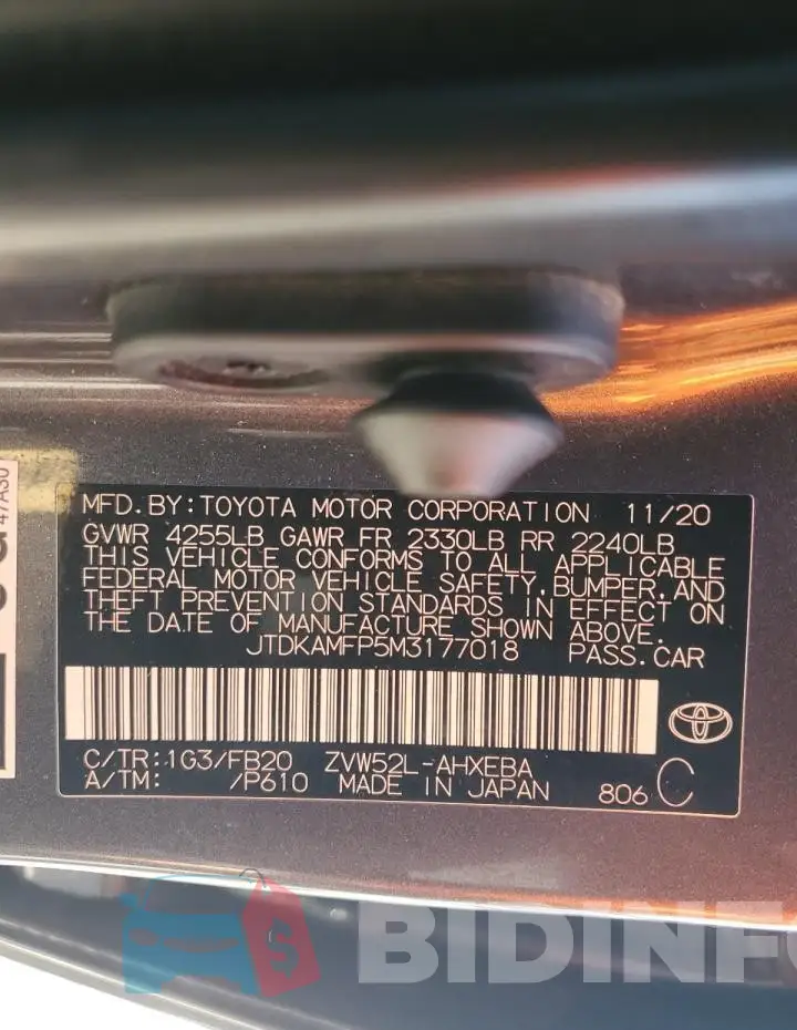 JTDKAMFP5M3177018 Photo# 12