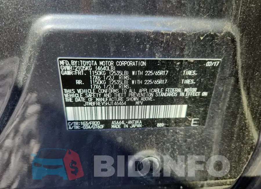 JTMBFREV5HJ146464 Photo# 12