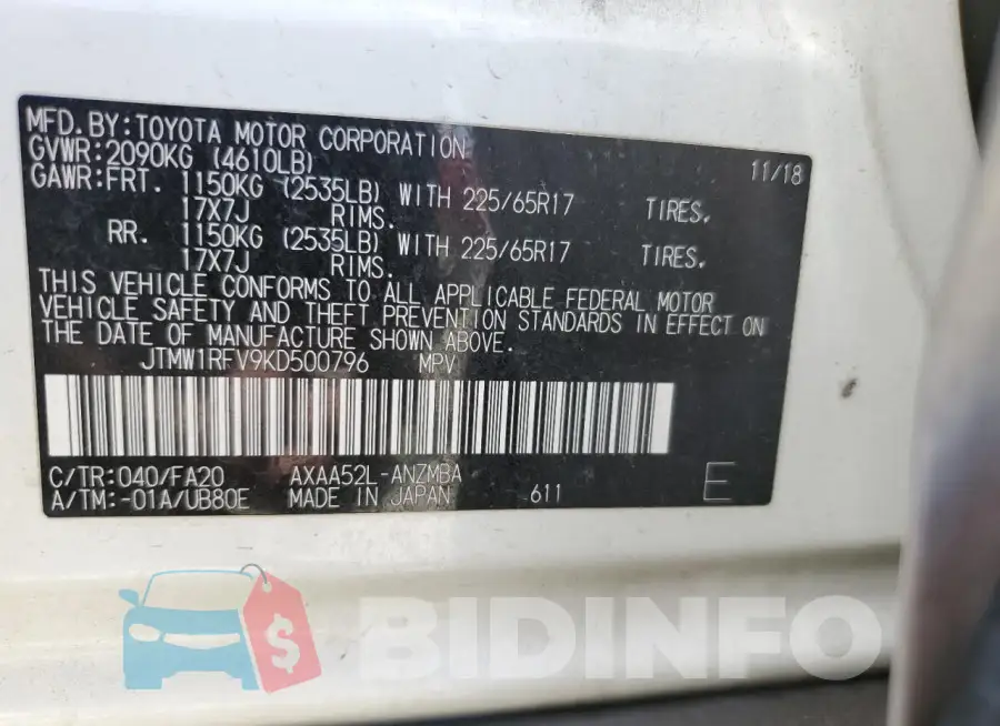JTMW1RFV9KD500796 Photo# 13