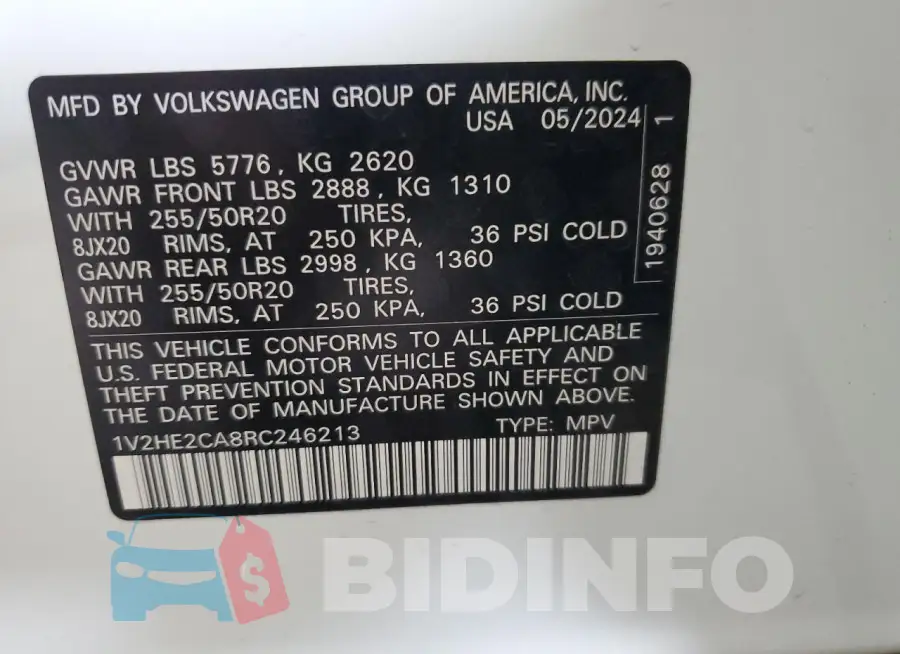 1V2HE2CA8RC246213 Photo# 13