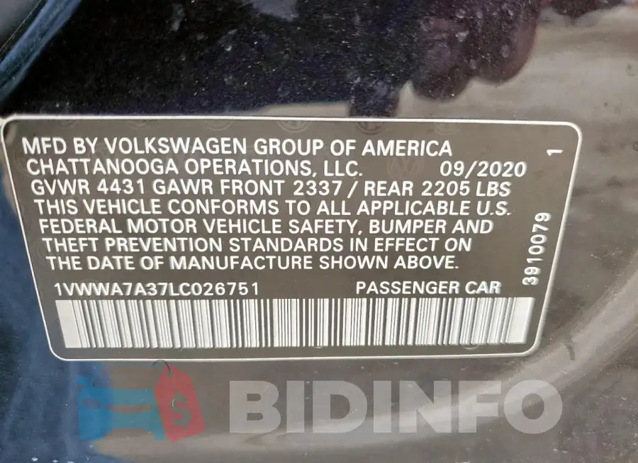 1VWWA7A37LC026751 Photo# 12