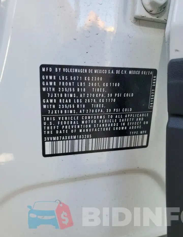 3VVMB7AX6RM183285 Photo# 14