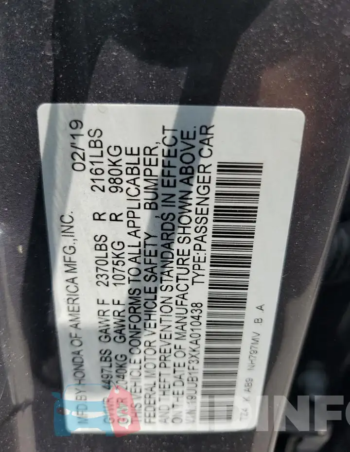 19UUB1F3XKA010438 Photo# 12