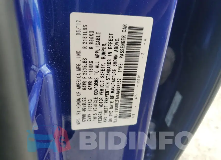 19UUB2F60JA003982 Photo# 12
