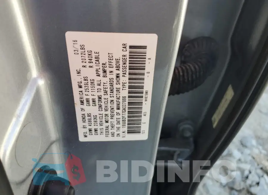 19UUB2F77GA007996 Photo# 12