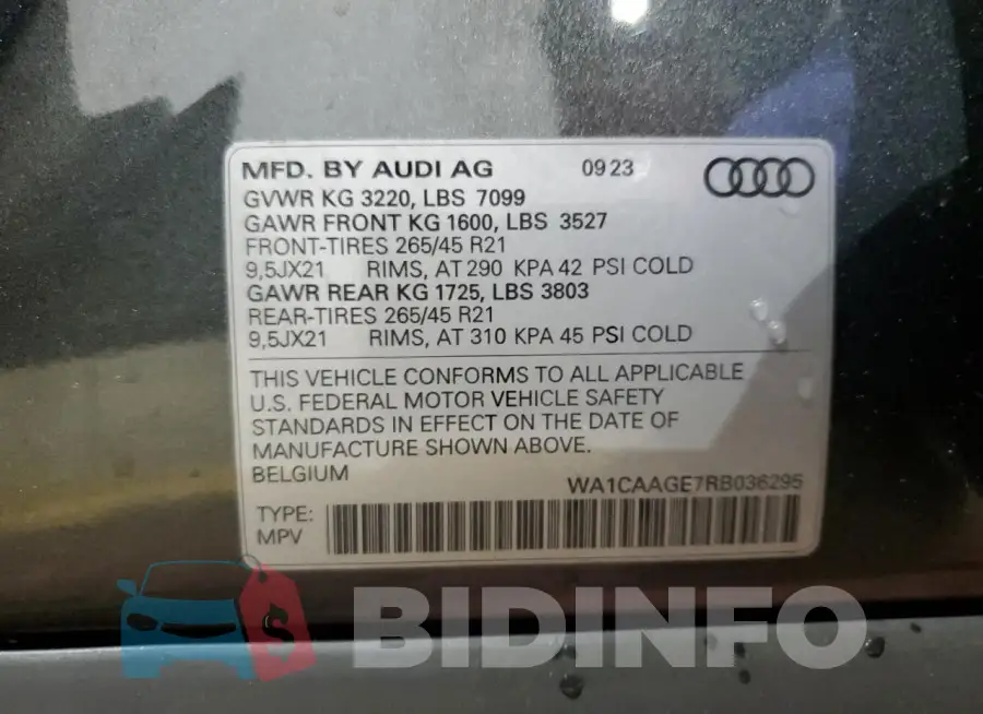 WA1CAAGE7RB036295 Photo# 14
