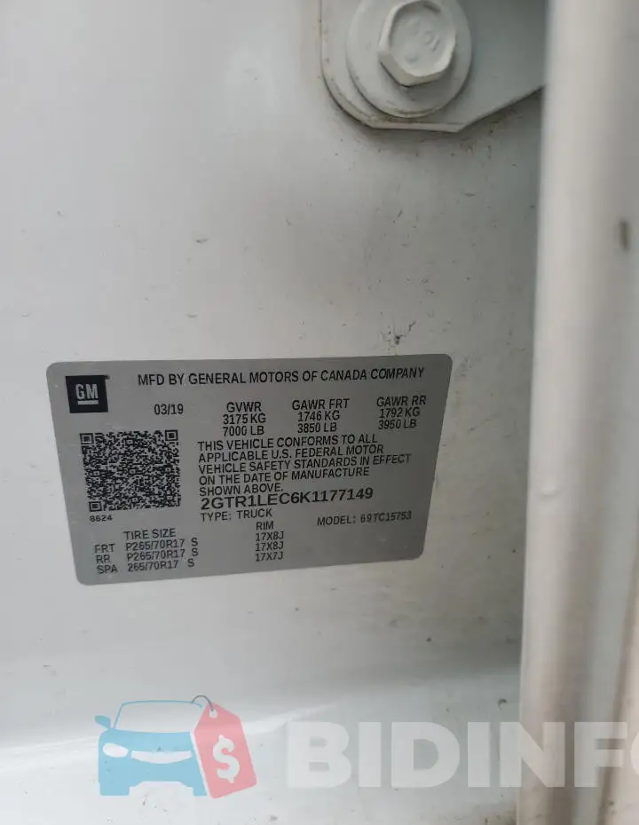 2GTR1LEC6K1177149 Photo# 12