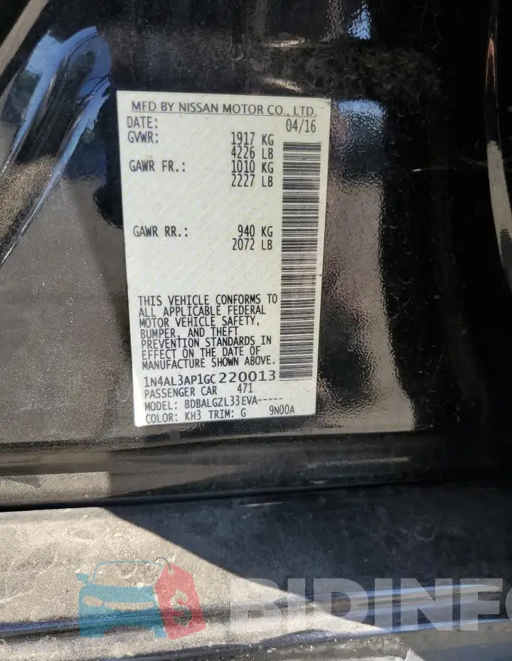 1N4AL3AP1GC220013 Photo# 12