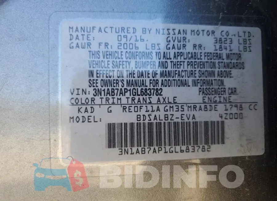 3N1AB7AP1GL683782 Photo# 13