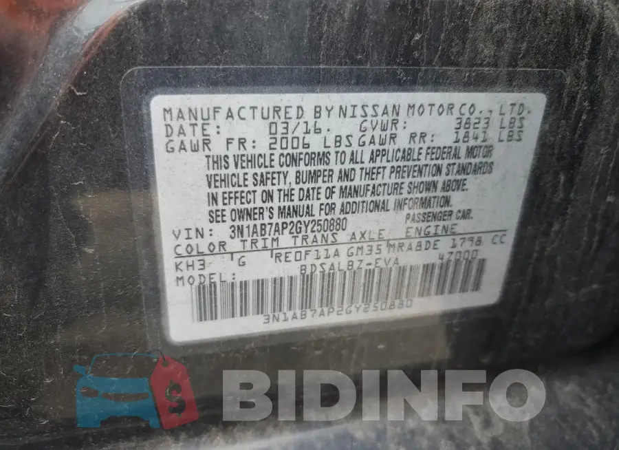 3N1AB7AP2GY250880 Photo# 12