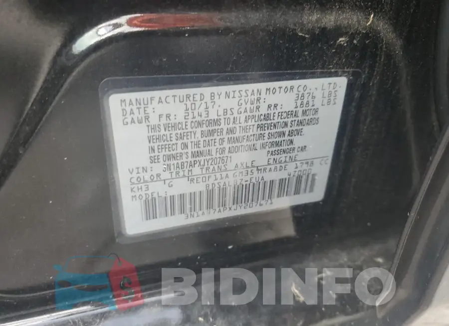 3N1AB7APXJY207671 Photo# 12