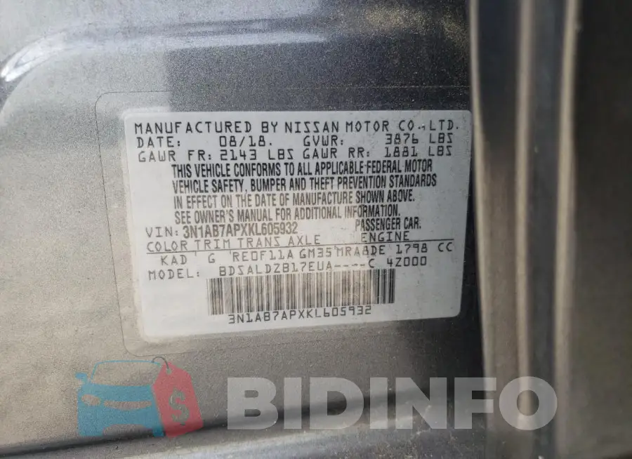 3N1AB7APXKL605932 Photo# 12