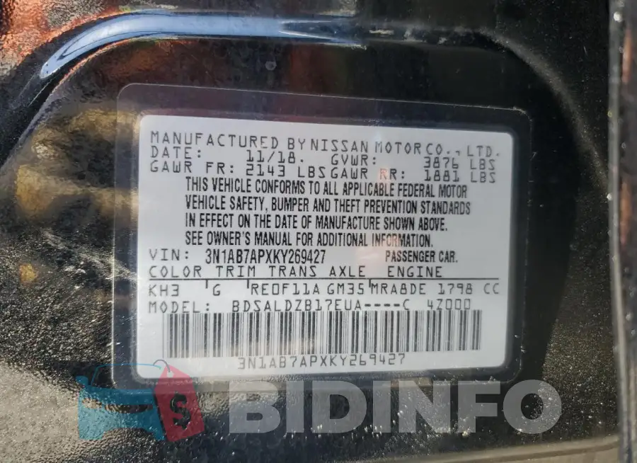 3N1AB7APXKY269427 Photo# 13