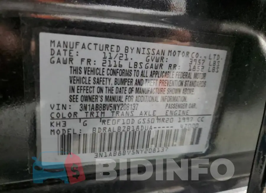 3N1AB8BV5NY208137 Photo# 12