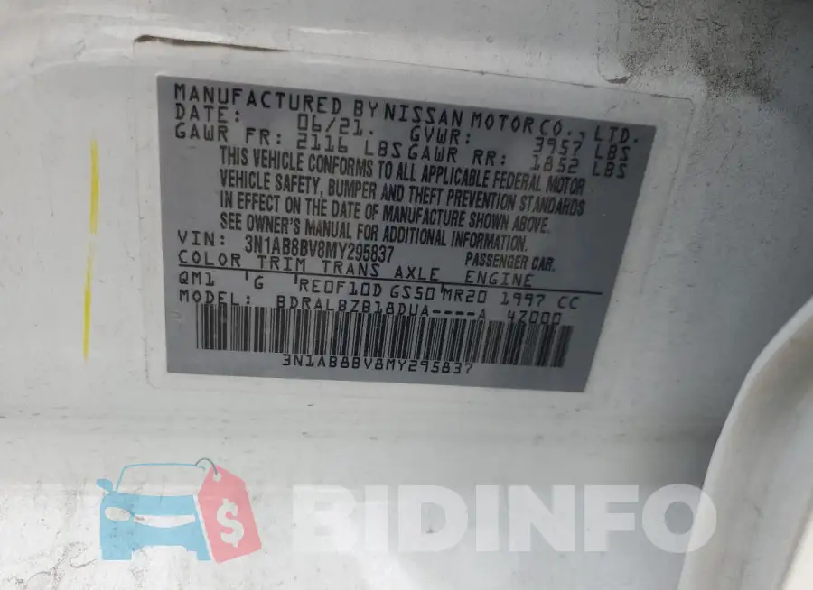 3N1AB8BV8MY295837 Photo# 13