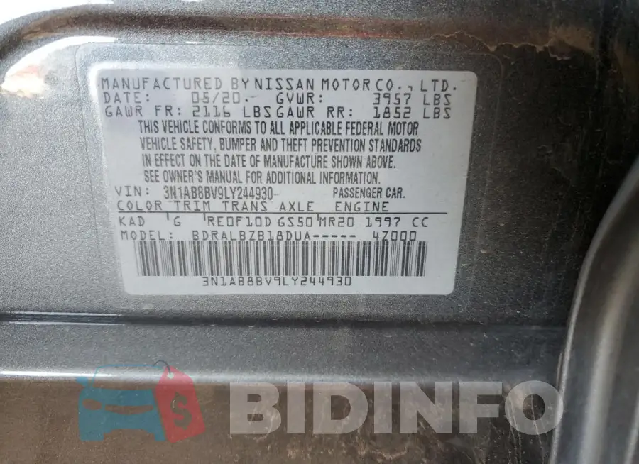 3N1AB8BV9LY244930 Photo# 13
