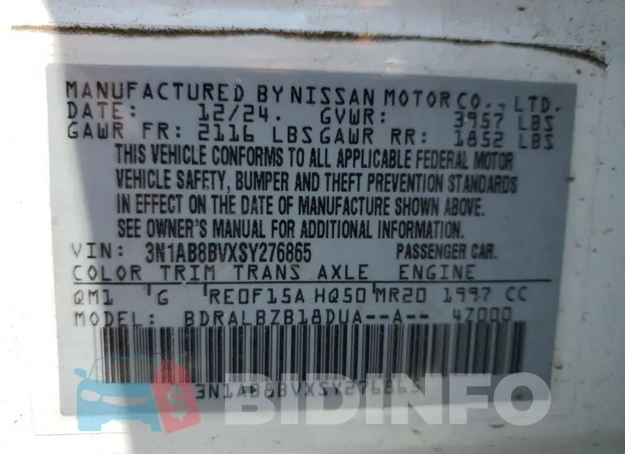 3N1AB8BVXSY276865 Photo# 12