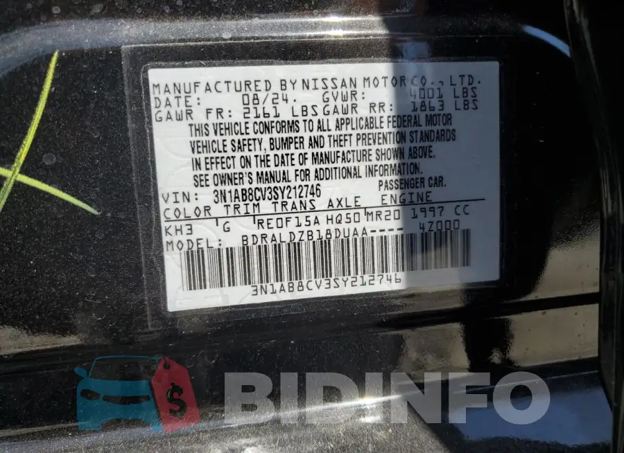 3N1AB8CV3SY212746 Photo# 12