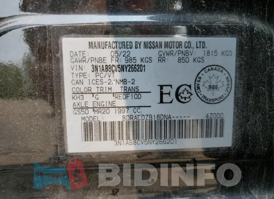 3N1AB8CV5NY266201 Photo# 12