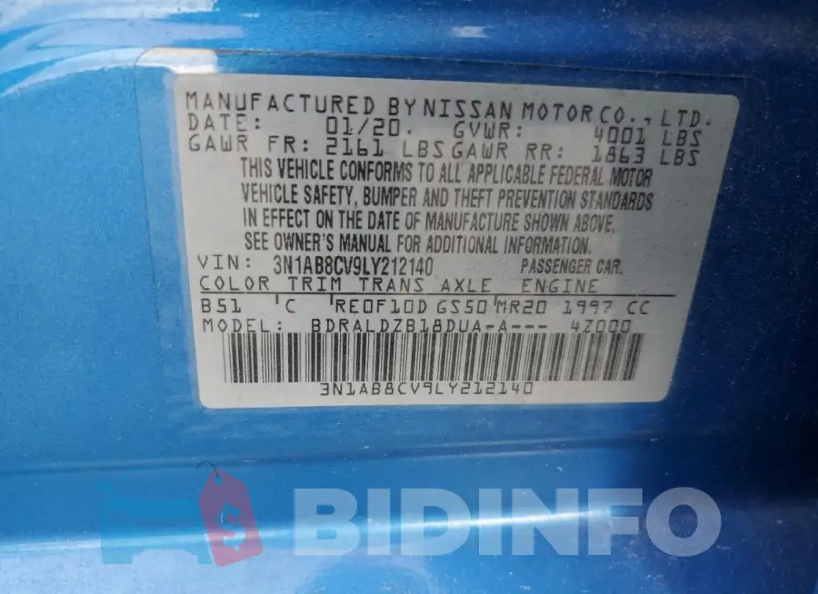 3N1AB8CV9LY212140 Photo# 13