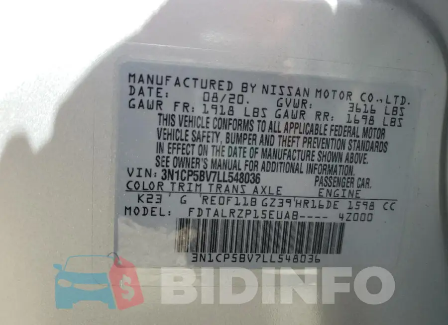 3N1CP5BV7LL548036 Photo# 13