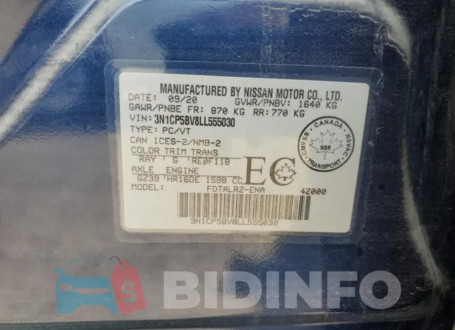 3N1CP5BV8LL555030 Photo# 13