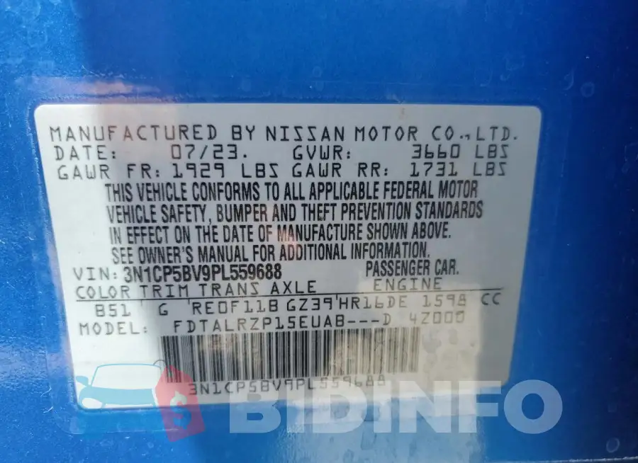 3N1CP5BV9PL559688 Photo# 13
