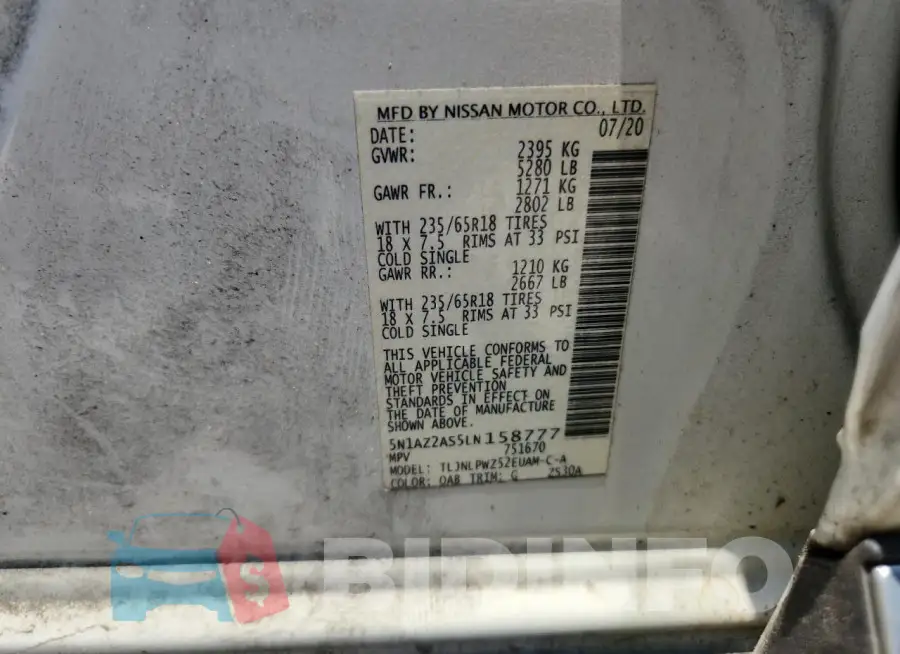 5N1AZ2AS5LN158777 Photo# 13
