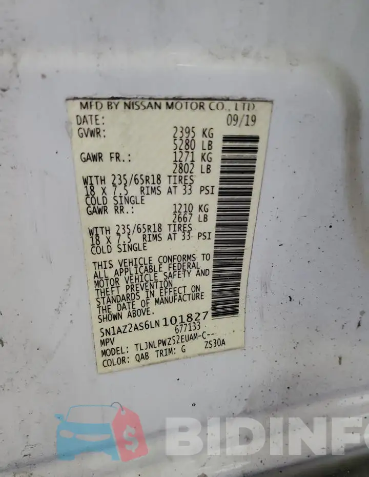 5N1AZ2AS6LN101827 Photo# 14
