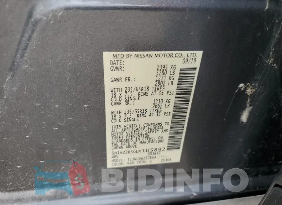5N1AZ2BS6LN105892 Photo# 12