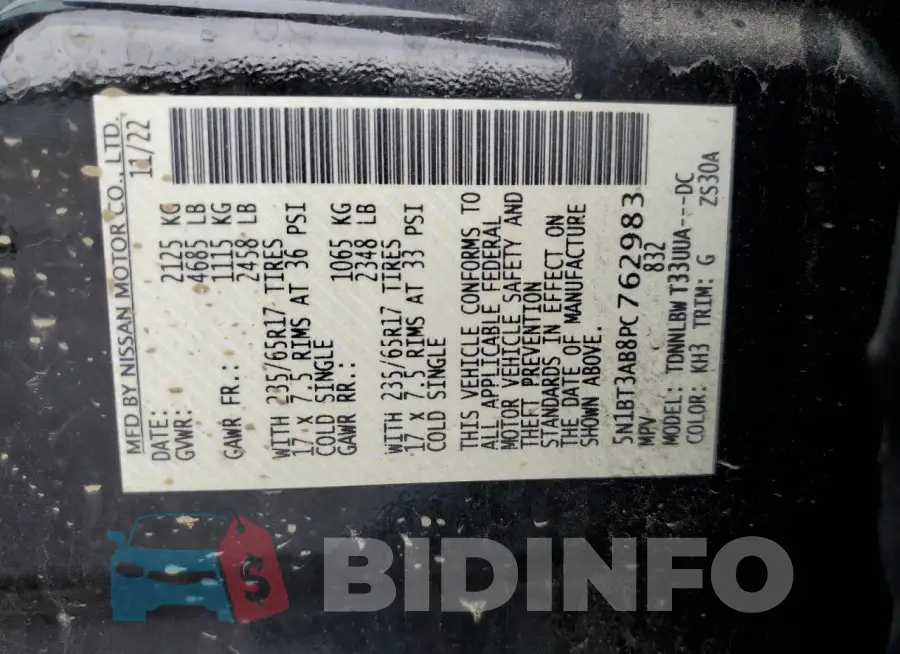 5N1BT3AB8PC762983 Photo# 13