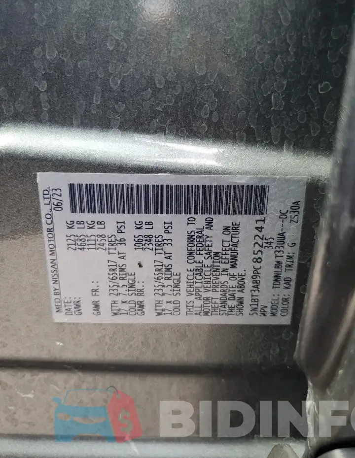 5N1BT3AB9PC852241 Photo# 14