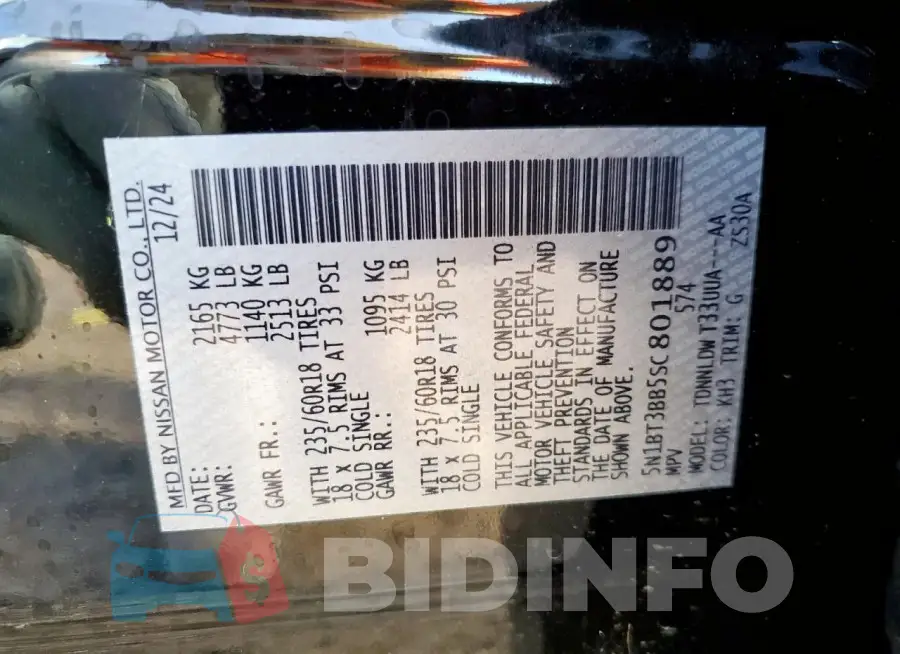 5N1BT3BB5SC801889 Photo# 13