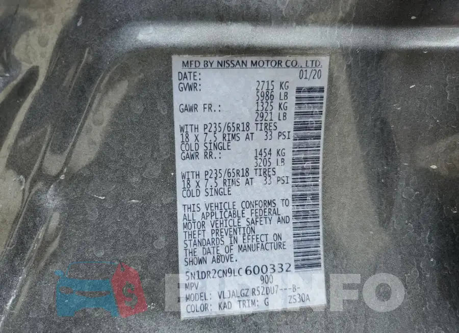 5N1DR2CN9LC600332 Photo# 14