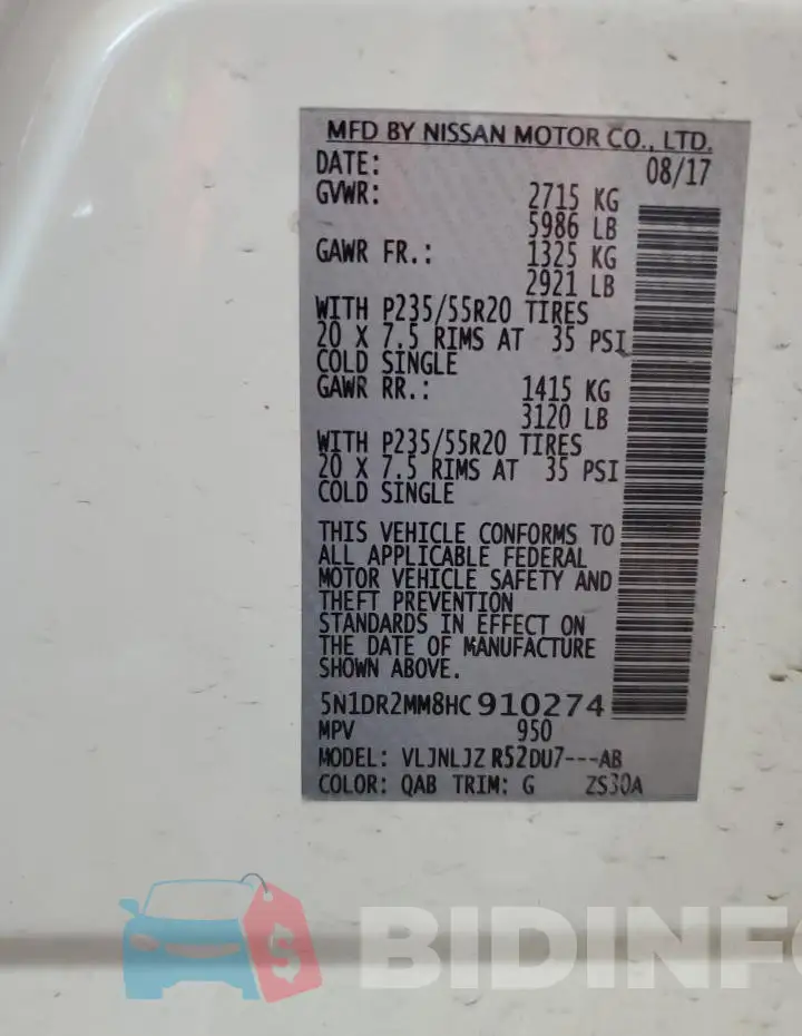 5N1DR2MM8HC910274 Photo# 13