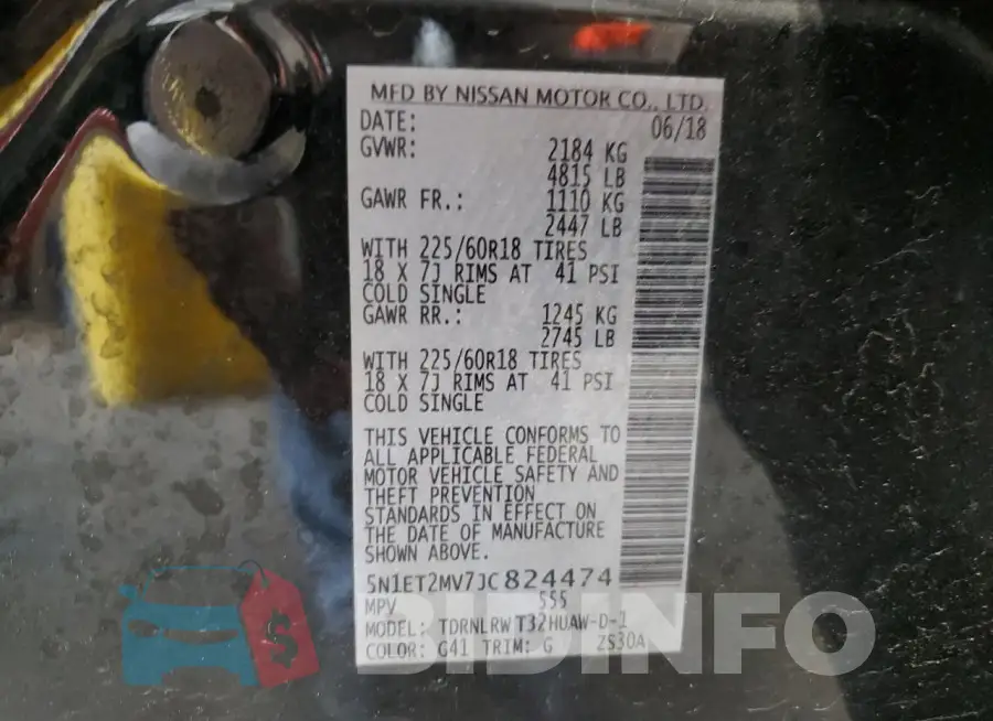 5N1ET2MV7JC824474 Photo# 13
