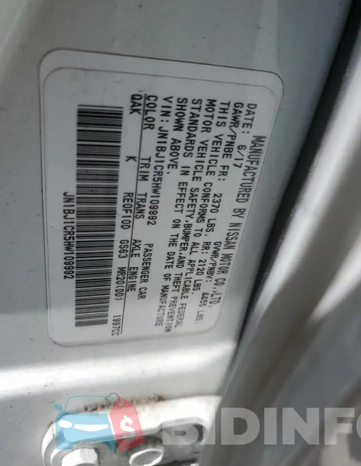 JN1BJ1CR5HW109992 Photo# 13